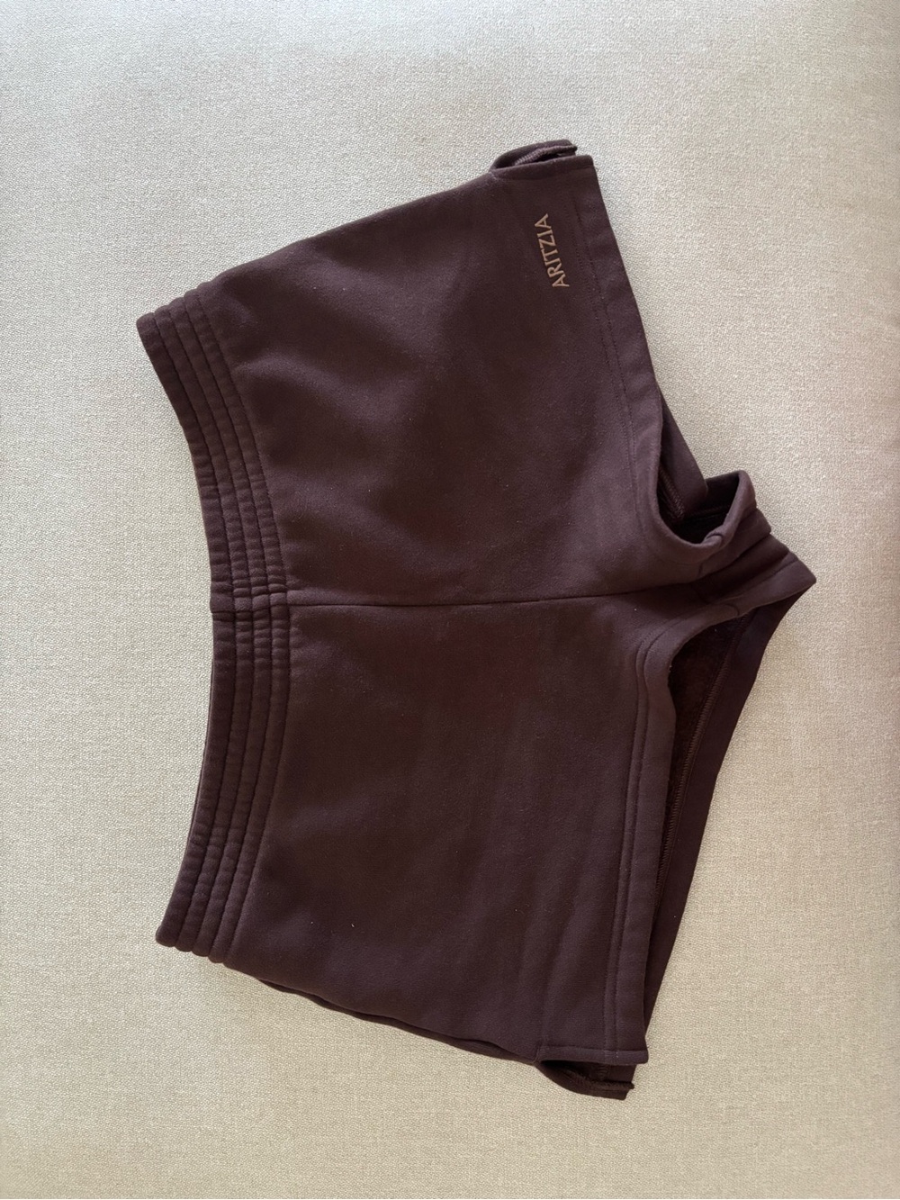 Aritzia Dark Brown High-Rise Bike Shorts